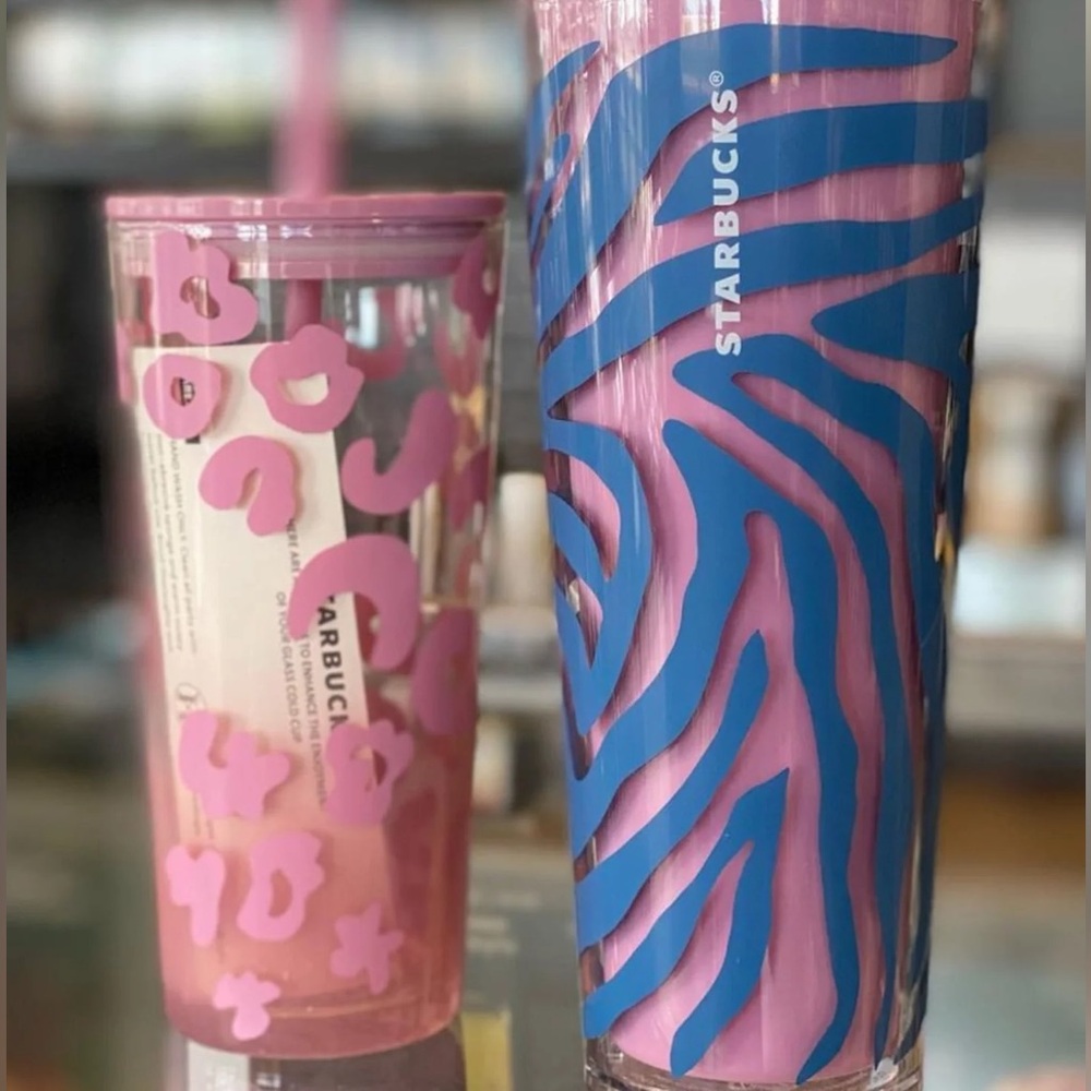 Starbucks 2021 Zebra Stripe Pink/Blue 24 fl oz Venti Tumbler